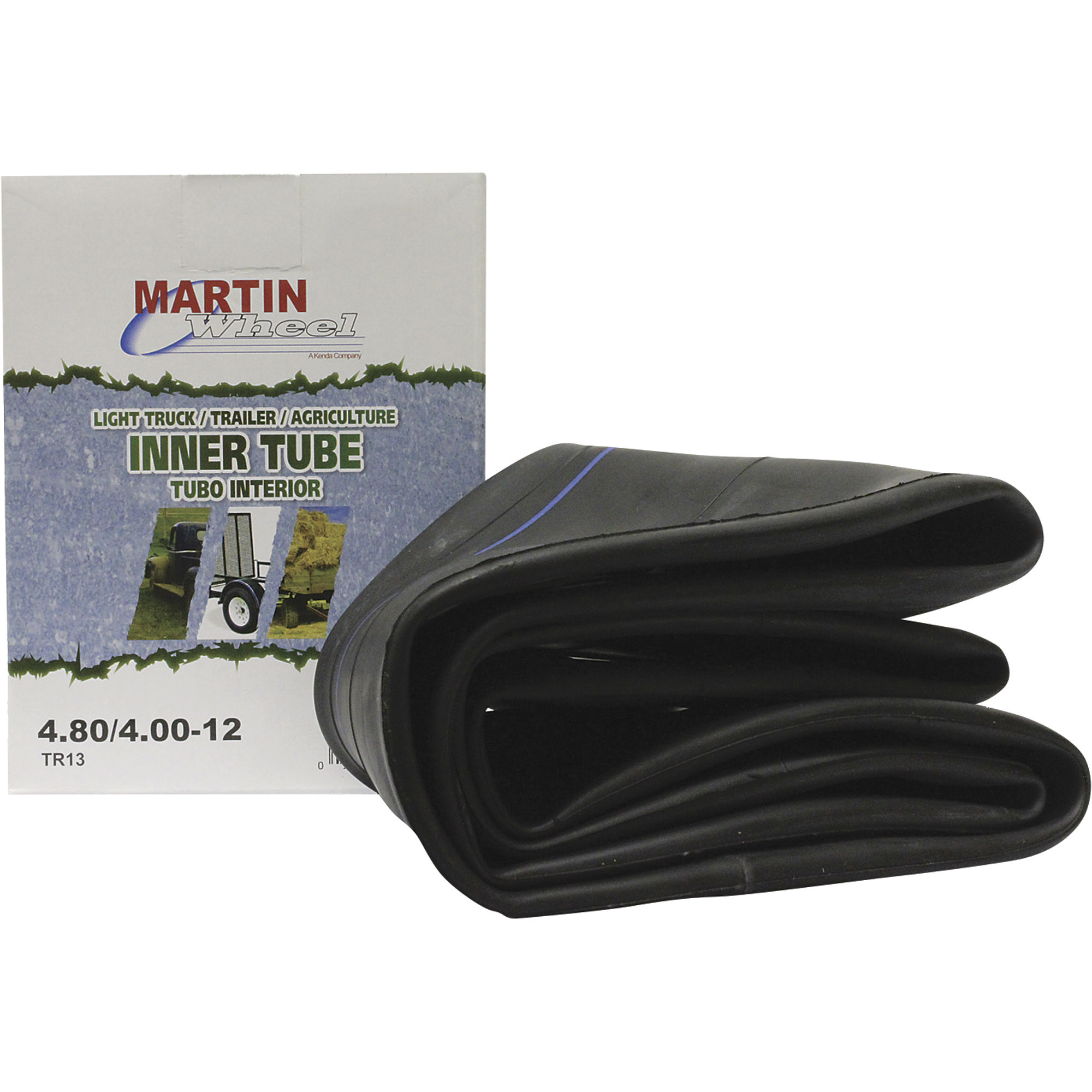 Martin Wheel Inner Tube with Straight Valve Stem, For 12in. High Speed and Low Speed Applications, Model# T412K